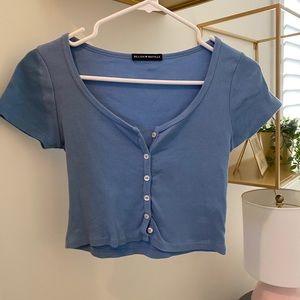 Never worn brandy Melville button up top blue